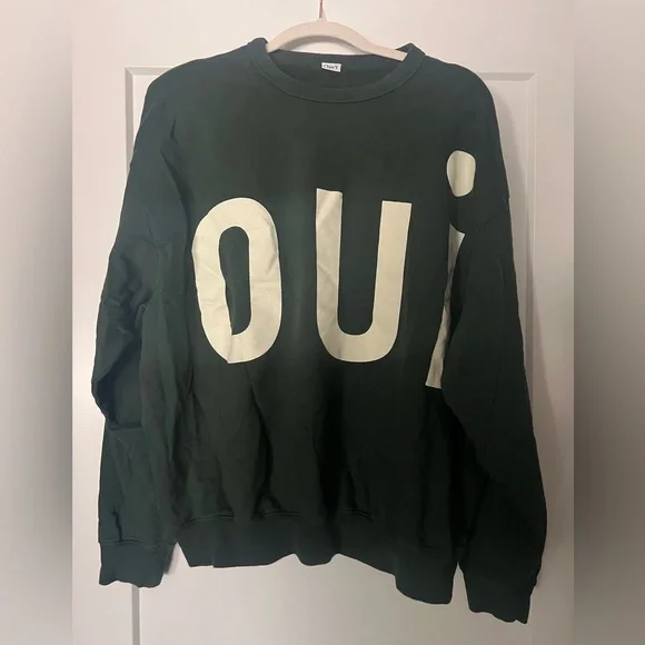 Clare V. OUI Green Crewneck Sweater - Picture 1 of 4